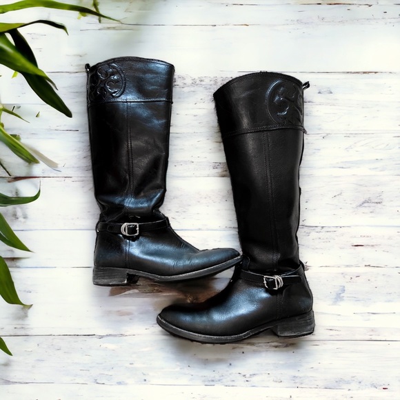 Tory Burch Shoes - Tory Burch Marlene Black Leather Riding Boots